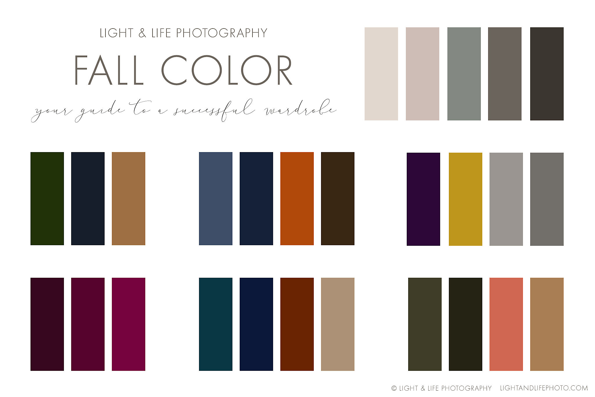 Fall wardrobe color client guide for family photos