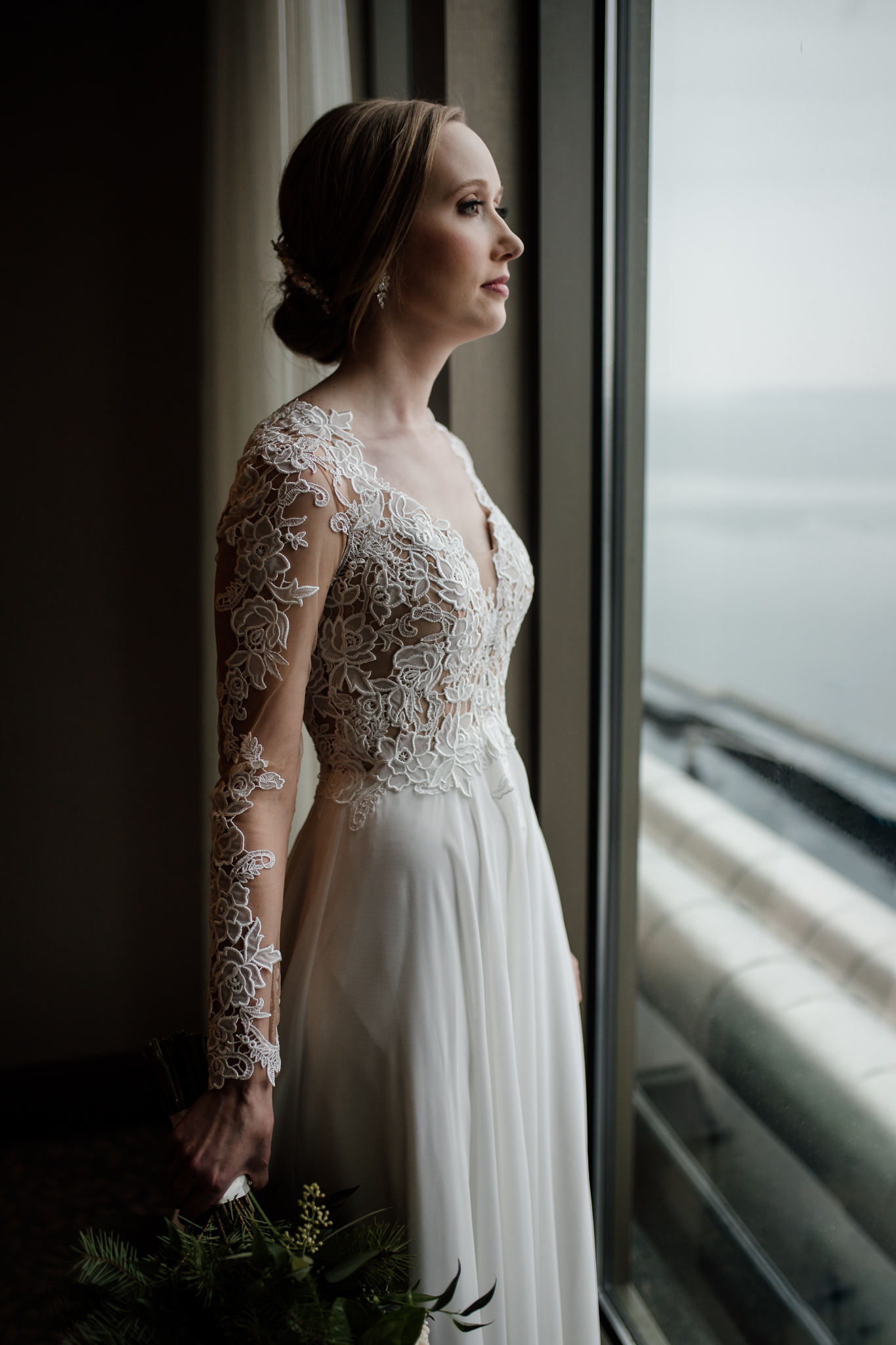 Bridal portrait at the Edgewater Hotel Madison, WI.