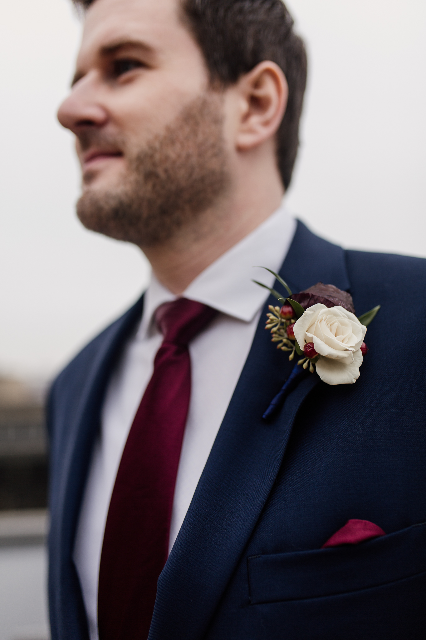 Groom's portrait at the Edgewater Hotel Madison, WI.