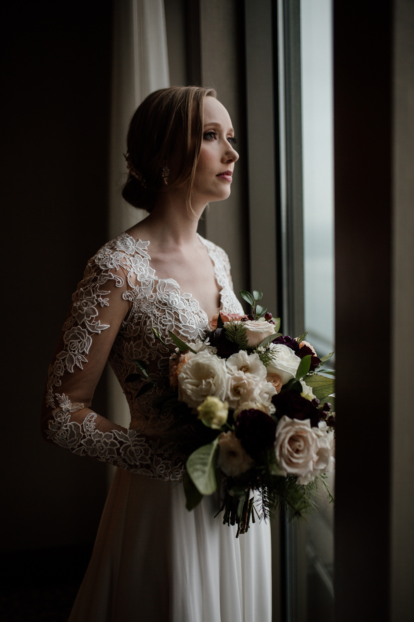 Bridal portrait at the Edgewater Hotel Madison, WI.